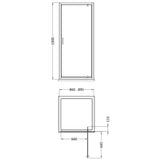 Almington 6mm Toughened Safety Glass Reversible Pivot Shower Door - H: 1900mm - Choice of Size and Profile Finish