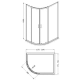 Offset Quadrant Shower Enclosure and Shower Tray - Choice of Size, Tray Orientation and Finish