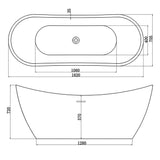 Modern Slipper Freestanding Double Ended Bath - 1820 x 720mm