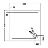 Modern Square Shower Tray, 40mm Profile - Choice of Size and Colour