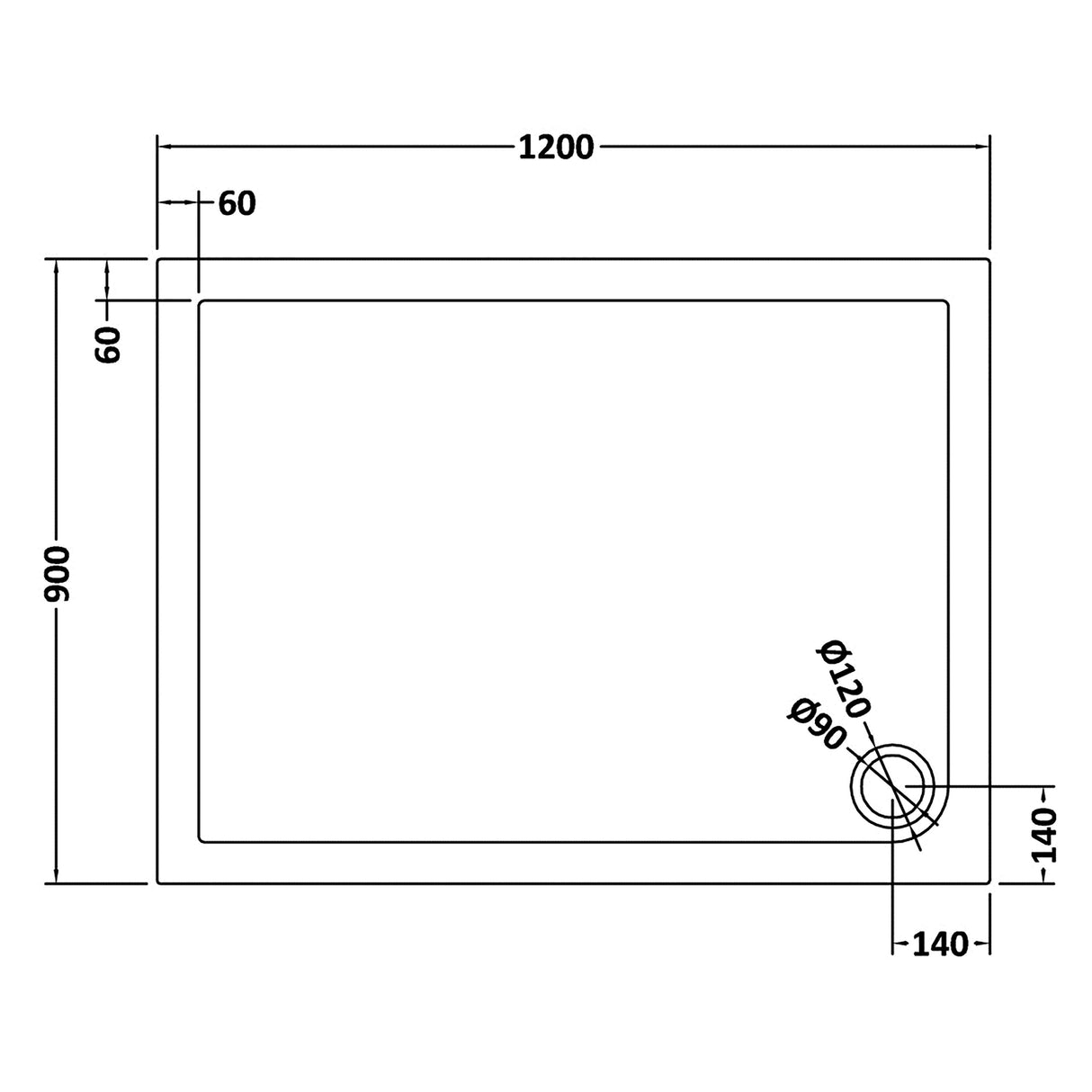 8mm Glass Walk In Wetroom Screen and Hinged Return Screen with Black Framed Design - Choice of Size
