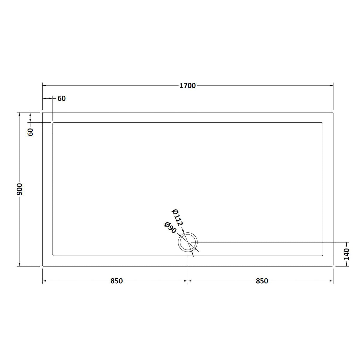 8mm Glass Walk In Wetroom Screens with Matt Black Framed Design and Shower Tray - Choice of Size
