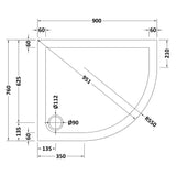 Modern Offset Quadrant Shower Tray  - Left or Right Hand - Choice of Size and Finish