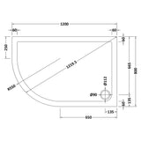 Modern Offset Quadrant Shower Tray  - Left or Right Hand - Choice of Size and Finish