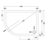 Modern Offset Quadrant Shower Tray  - Left or Right Hand - Choice of Size and Finish