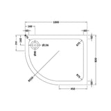 Bathroom Offset Quadrant Shower Tray, Choice of Size and Orientation