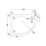 Bathroom Offset Quadrant Shower Tray, Choice of Size and Orientation