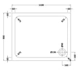 White Rectangular Stone Resin Premium Shower Tray with Corner Waste Position, Multiple Sizes Available