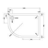 Bathroom Offset Quadrant Shower Tray, Choice of Size and Orientation