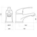Standard Single Lever Mono Basin Mixer Tap - Chrome