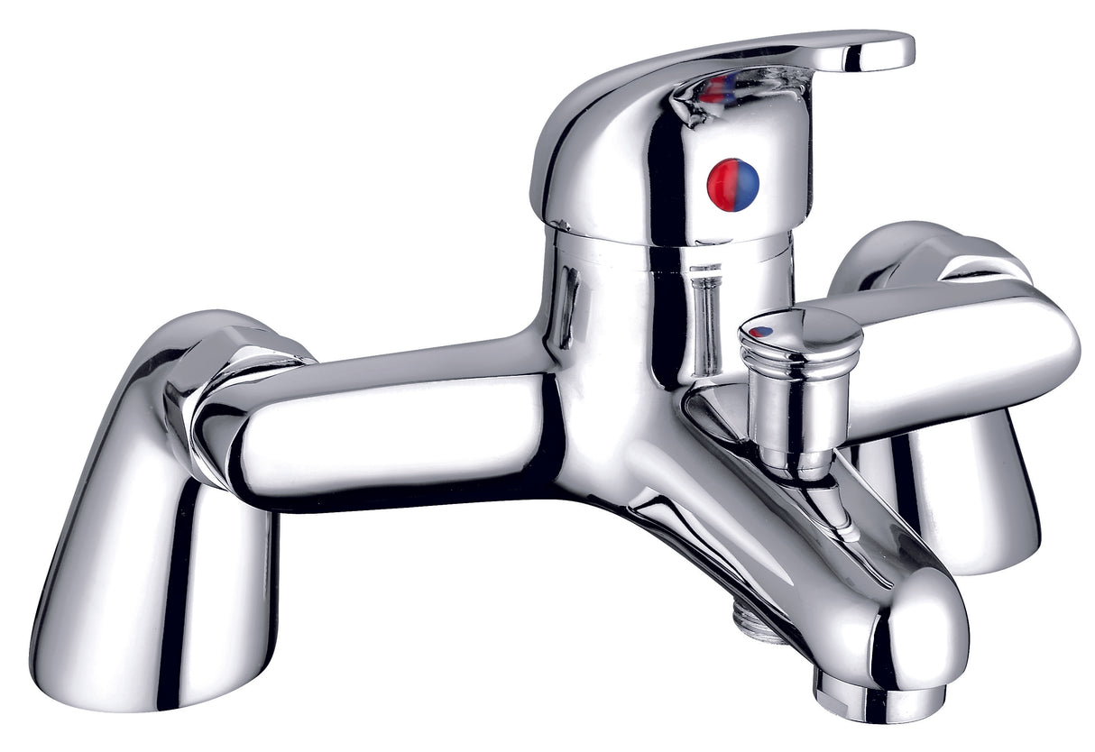 Standard Deck Mounted Single Lever Bath Shower Mixer Tap - Chrome