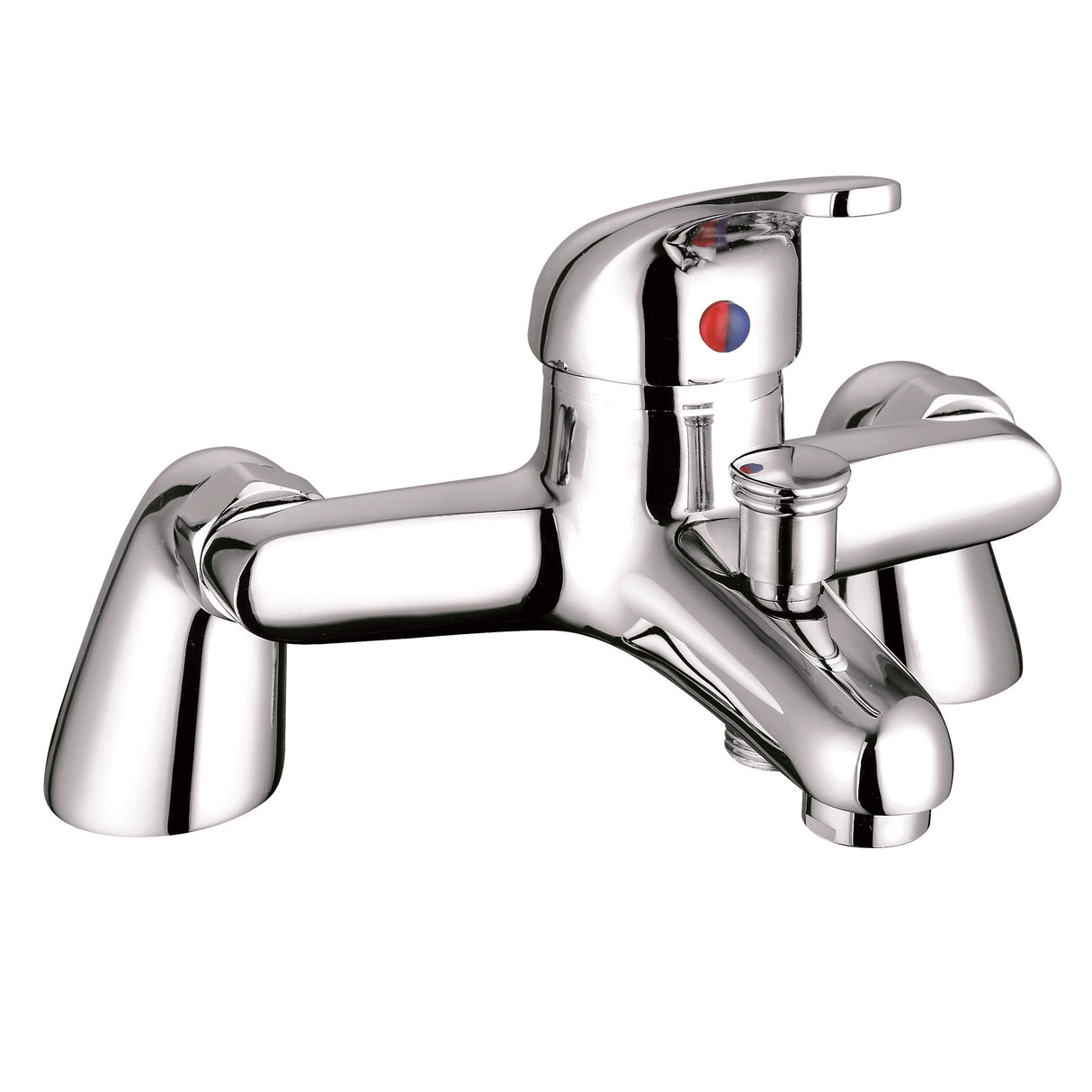 Standard Deck Mounted Single Lever Bath Shower Mixer Tap - Chrome