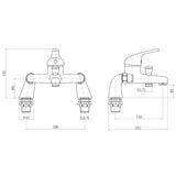 Standard Deck Mounted Single Lever Bath Shower Mixer Tap - Chrome