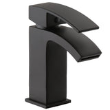Contemporary Bathroom Curved Spout Mono Basin Mixer Tap - Black