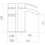 Contemporary Bathroom Curved Spout Mono Basin Mixer Tap - Black