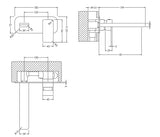 Contemporary Square Wall Mounted 2 Tap Hole Basin Mixer Tap - Choice of Finish