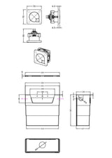 Universal Water Saving Dual Flush Side Inlet & Square Dual Flush Button - Choice of Finish