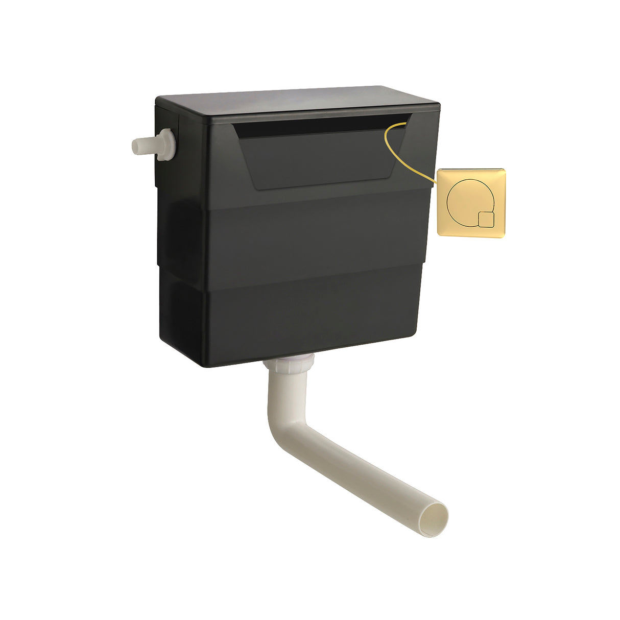 Universal Water Saving Dual Flush Side Inlet & Square Dual Flush Button - Choice of Finish