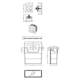 Universal Water Saving Dual Flush Side Inlet & Square Dual Flush Button - Choice of Finish
