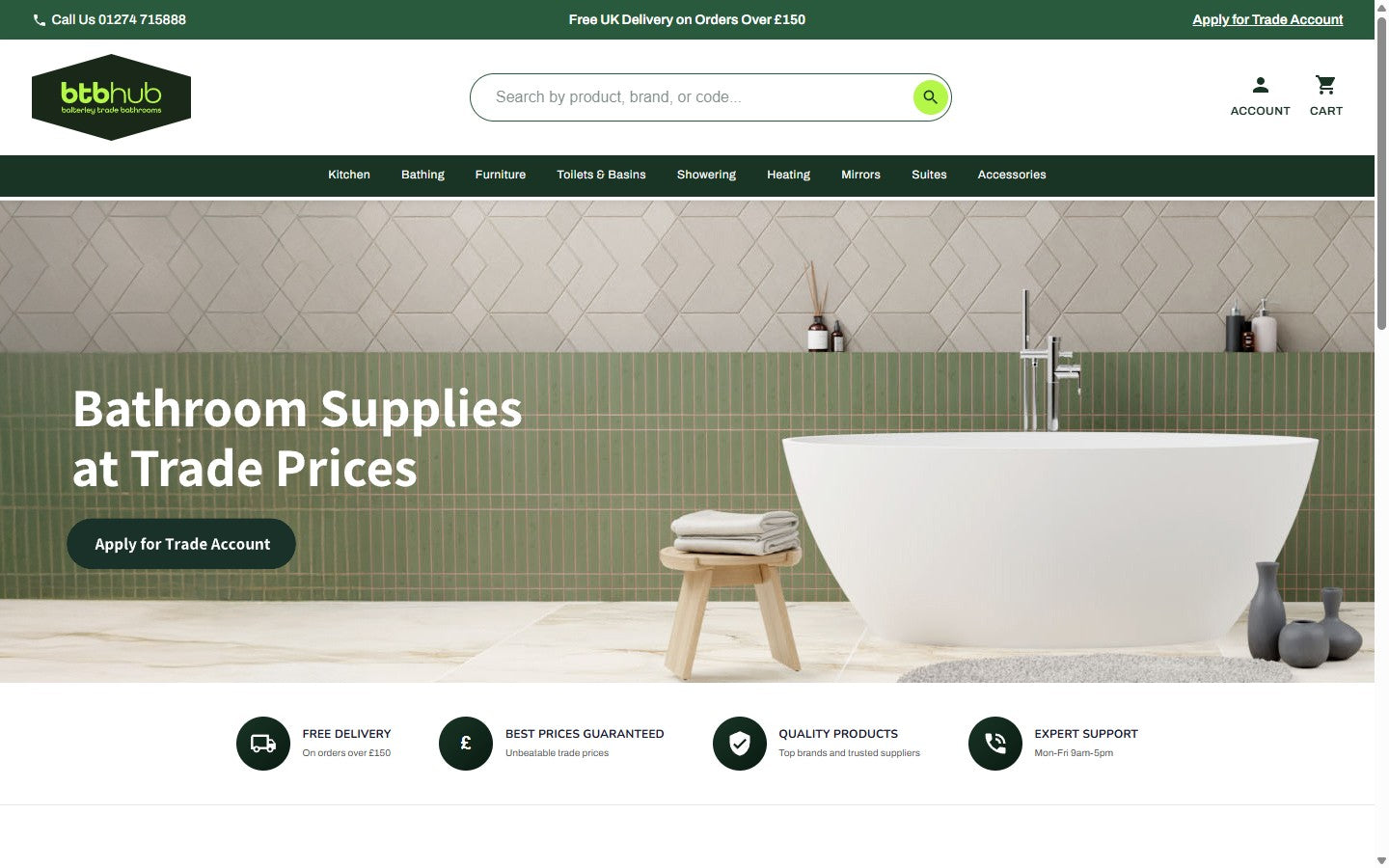 Preview of btbhub.co.uk – Balterley Trade Bathrooms (kitchens and bathrooms)